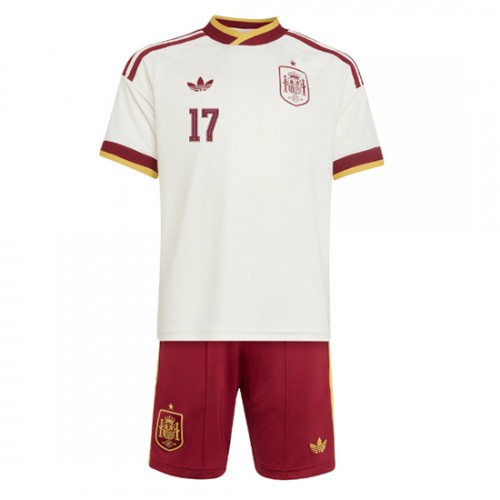 Spanien Nico Williams #17 Bortaställ Barn VM 2026 Kortärmad (+ Korta byxor)